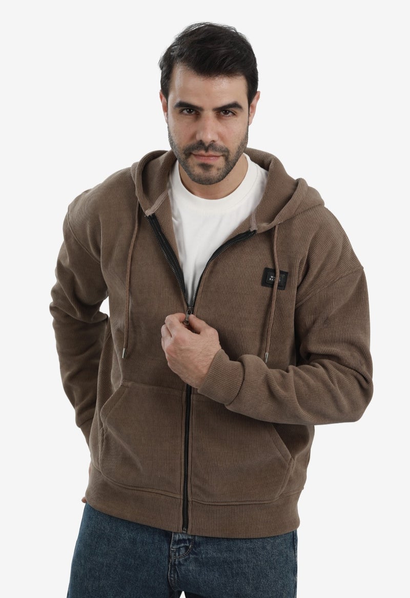 وايت رابيت هودي رجالي أساسي من وايت رابيت مبطن بفرو داخلي بسحاب كامل - Image 1